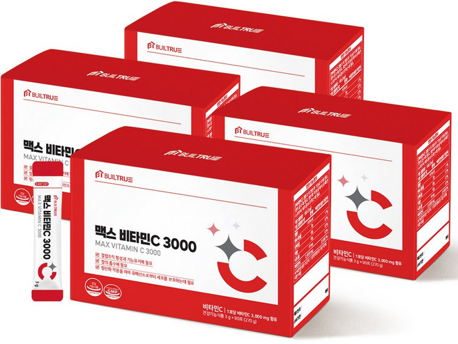 빌트루 맥스 비타민C 3000 3개월분, 4박스, 270g