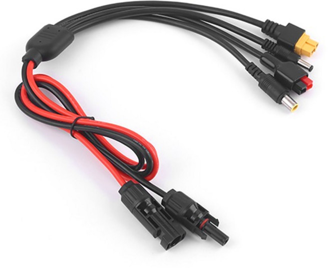 태양광 패널 연장 케이블 4 in 1 DC5521 7909 XT60 암 커넥터 코드 PV 와이어 30A 전원 공급용