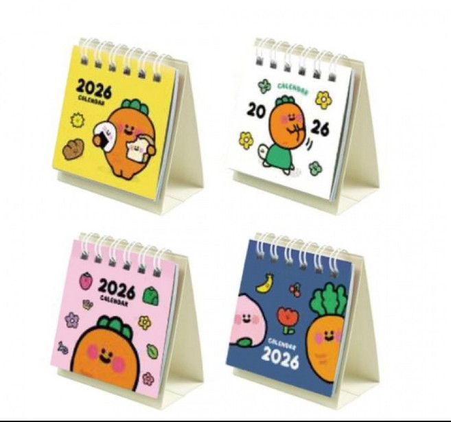 2026 당근 탁상 달력 4개 쪼꼬미 책상 캘린더, 1개, 상세페이지 참조