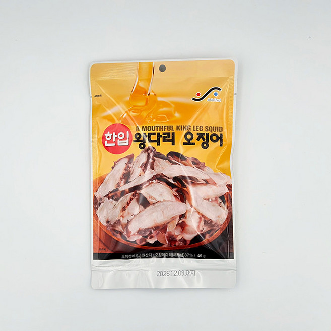 온가족 넉넉한 간식 한입왕다리 오징어 45g 5봉 세트 맥주안주 추천