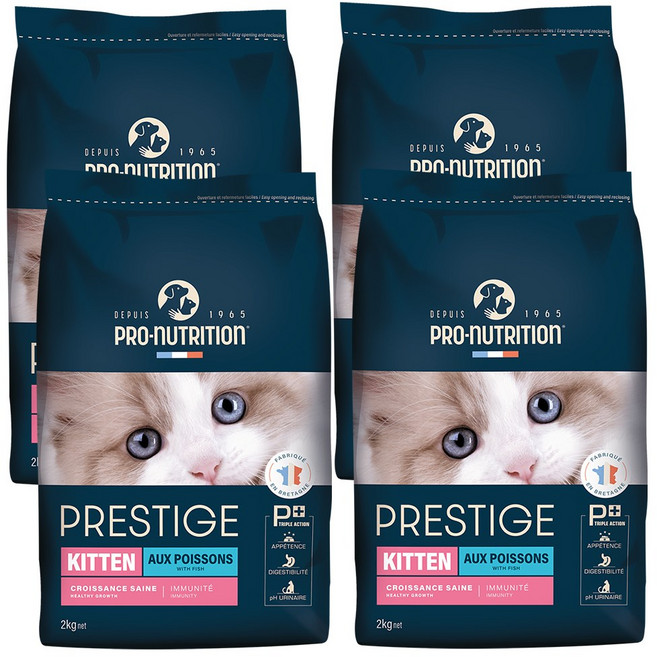 (항균 삽 증정) 프로뉴트리션 프레스티지 캣 키튼 아기 고양이 사료, 닭+칠면조, 4개, 2kg