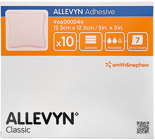 ALLEVYN Adhesive #66000044(12.5cmx12.5cmx10매)/알레빈 접착성/창상피복재, 1개