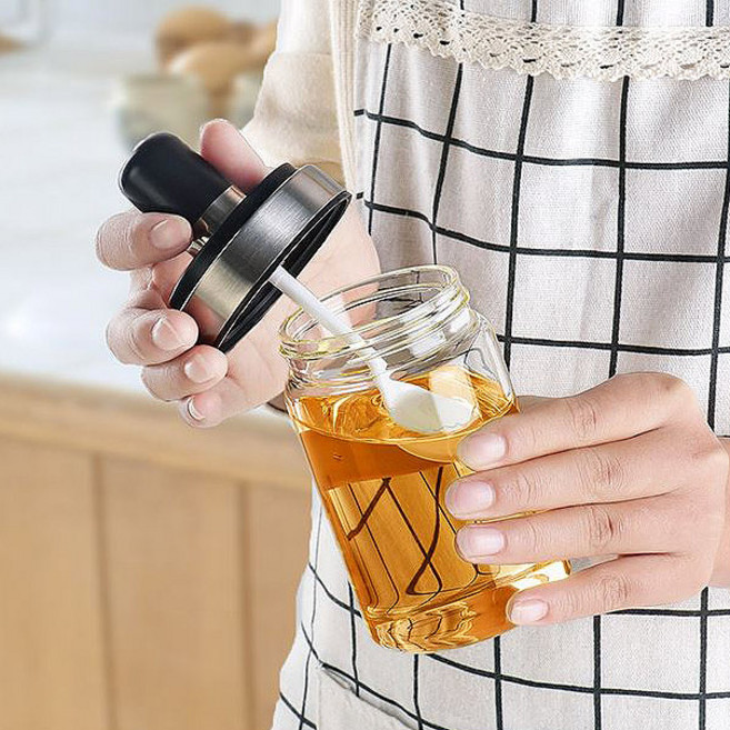 스푼일체형 아이디어 양념통, 허니 (CRO0027), 1개