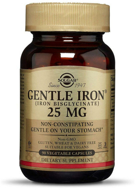 Solgar 솔가 젠틀 아이언 철분 25 mg 90 베지캡슐, 90정, 1개