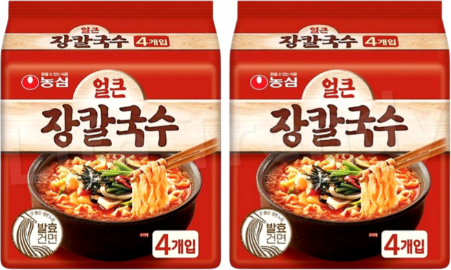 농심 얼큰 장칼국수 412g, 2팩