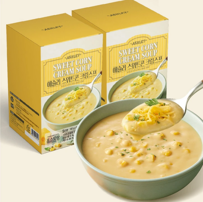 애슐리 홈스토랑 크림스프 - 스위트콘 크림스프 Corn Cream Soup, 10개, 180g
