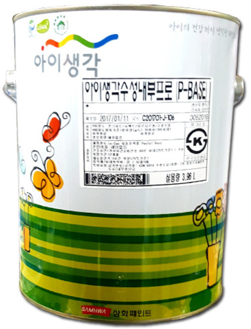 삼화페인트 아이생각 내부 4L 조색 수성 친환경 실내 인테리어, 4. 발레로즈, 1개