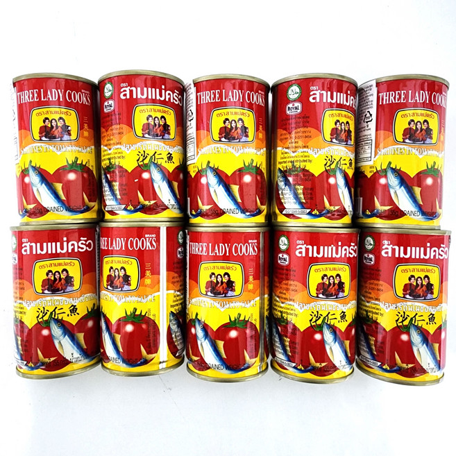 정어리 인 토마토소스 정어리통조림 사딘 sardin in tomato sauce 3lady 쓰리레이디 worldfood, 155g, 10개
