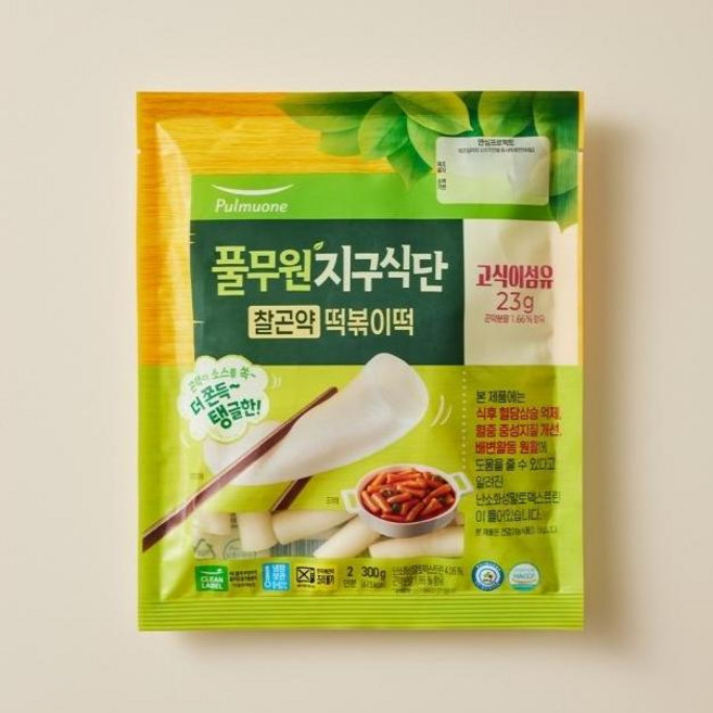 [풀무원] [풀무원지구식단] 찰곤약 떡볶이떡, 3개, 300g
