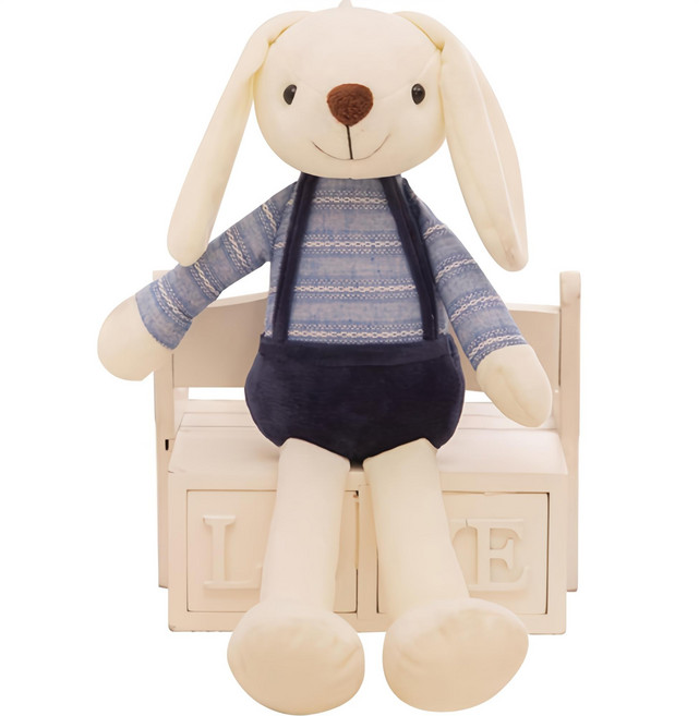 自然時代可愛的兔子娃娃, 深藍色, 70cm, 1個