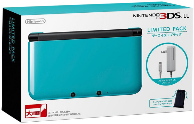 닌텐도 3DS LL 리미티드 팩 터키석 X 블랙