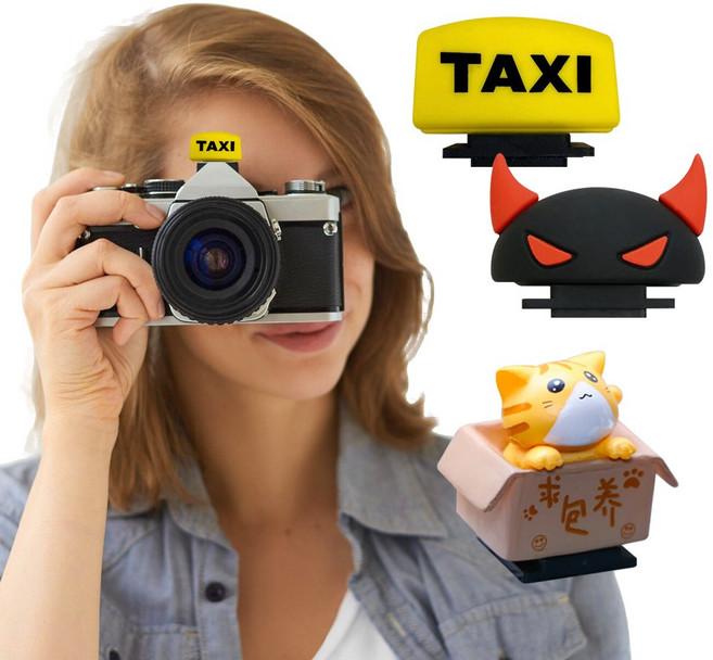 스냅케이스 DSLR 미러리스 카메라 핫슈 커버 3종세트, 1세트, 택시 + 귀여운 악마 + 박스냥이
