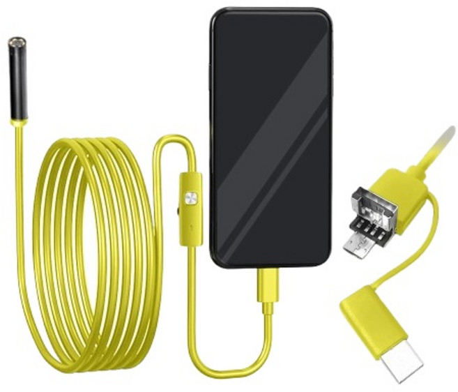 스마트폰 내시경카메라 강선, 1개, 스마트폰 내시경 카메라 강선 옐로우 3.5M