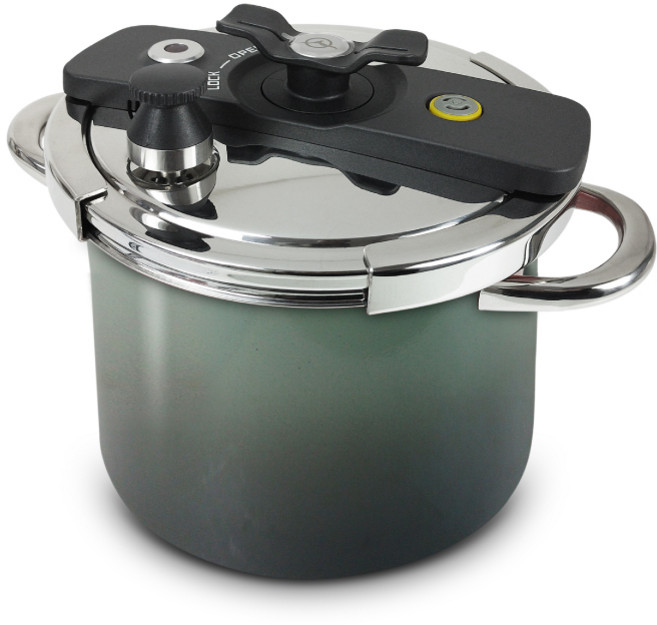 BRICKELL 5L 壓力鍋，適用瓦斯爐、電爐、電陶爐、鹵素爐、IH爐, 漸層墨綠, 1個