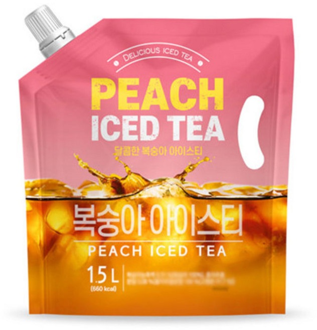 웰그린 복숭아 아이스티, 4개, 1.5L