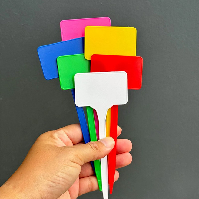 아몽스타 원예 조경 식물 나무 꽃 플라스틱 라벨 이름 표 5개, 1세트, 연두5개