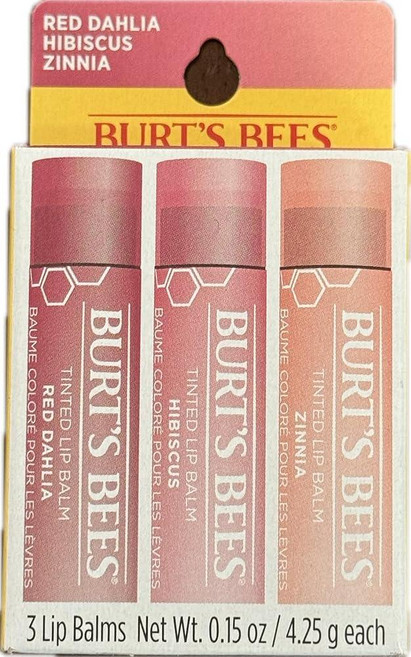 Burt's Bees 틴트 립밤 | 3개 - 레드 달리아 히비스커스 백일초 202265