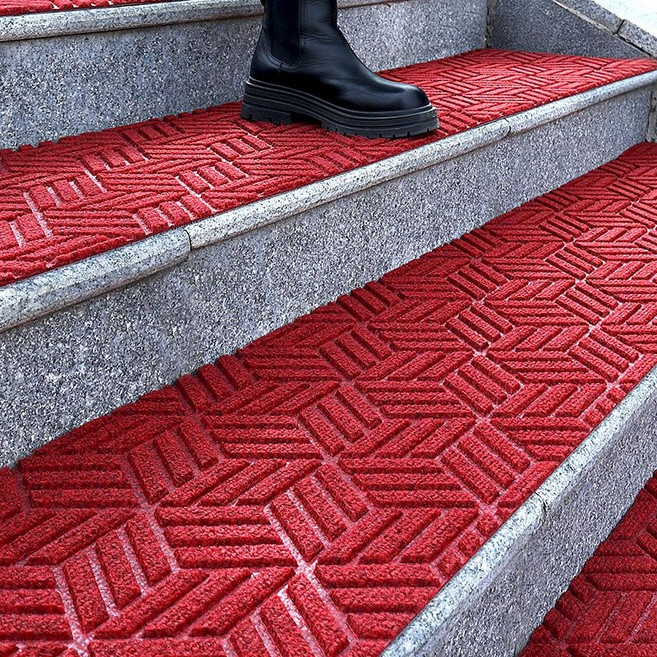 야외 계단 미끄럼방지 패드 매트 발판 안전용품 깔개, 루빅스 큐브 그레이, 1세트