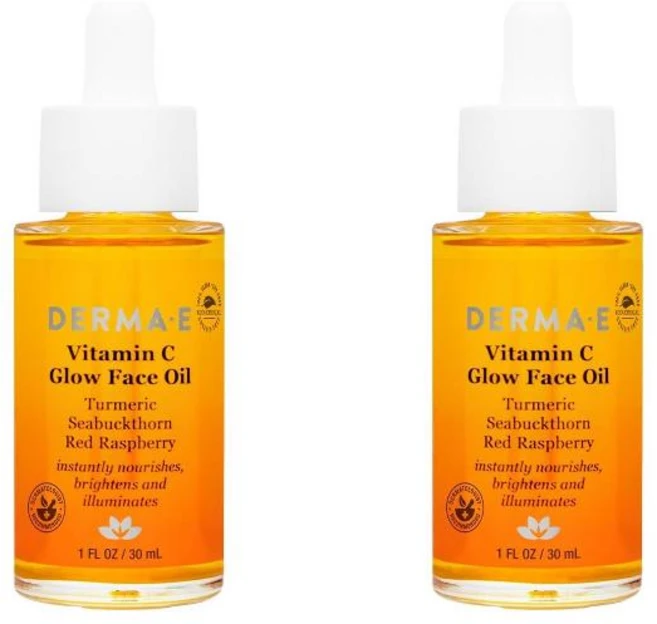 Derma E 더마 E 비타민 C 글로우 페이스 오일 1oz 2팩, 30ml - 쿠팡