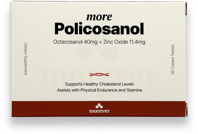 뉴질랜드 모에버 폴리코사놀 옥타코사놀 40mg + 아연 11.4mg 60 정 사탕수수 왁스 알코올 프리코사놀, 1개, 60정