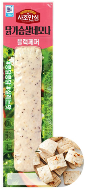 사조 안심 닭가슴살 네모나 블랙페퍼 80g x 20개 / 닭가슴살바, 1600g, 1개