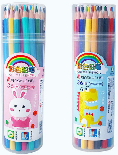 IDENSING 彩色鉛筆 12色 24色 36色 六角桿 色鉛筆, 1個, 36色(外盒隨機)PS-2636