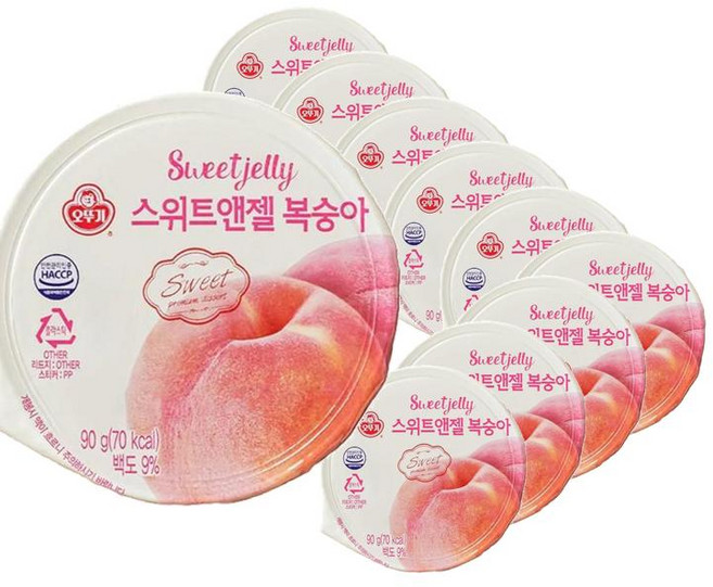 오뚜기 스위트앤젤 복숭아_냉장 90g 10개, 1세트