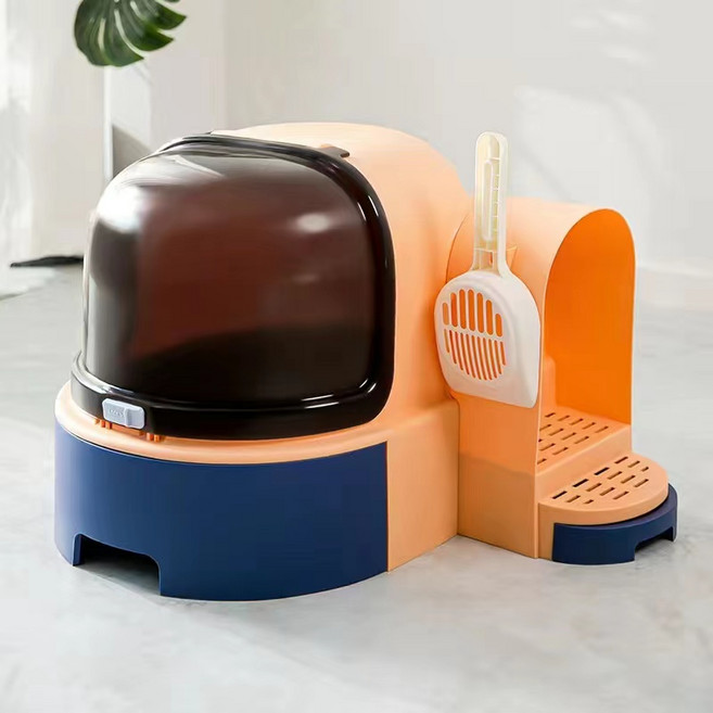 고양이화장실 항균사막화방지화장실특대형악취방지세균, 오렌지, 1개