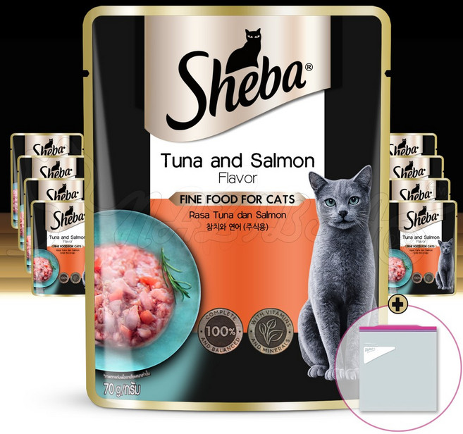 쉬바파우치 + 냉장보관팩 증정, 70g, 24개, 연어+참치