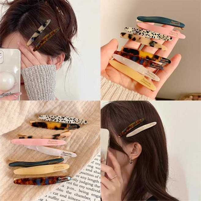 바렛 프렌치 감성 세련 아세테이트 마블 실핀 머리핀