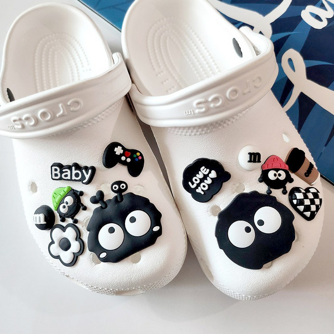 고무 검은먼지파츠 12종세트 신발악세사리 검정악세사리 장식