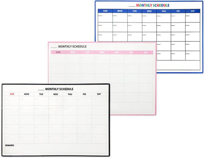 붙이는 먼슬리 메모보드 300x450 스케줄 보드 메모판, 먼슬리-블루 300*450mm
