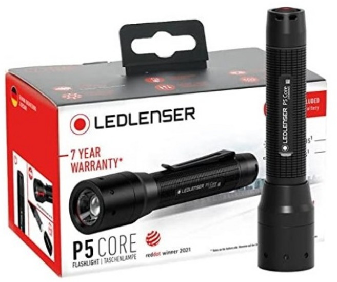 럭키WORLD 레드렌서 초경량 소형 손전등 AA건전지, 1개