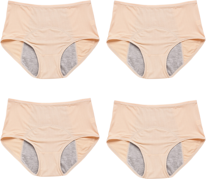 Mirsh 빅사이즈 샘 방지 위생 팬티 미들 하이웨스트 4매