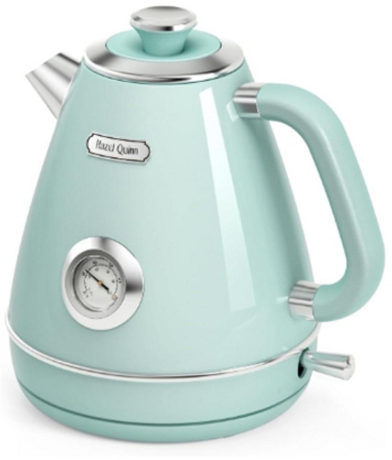 독일 스텐 주전자 복고풍 전기 커피포트 온도 표시 자동 전원 꺼짐 BPA 2200W, 그레이