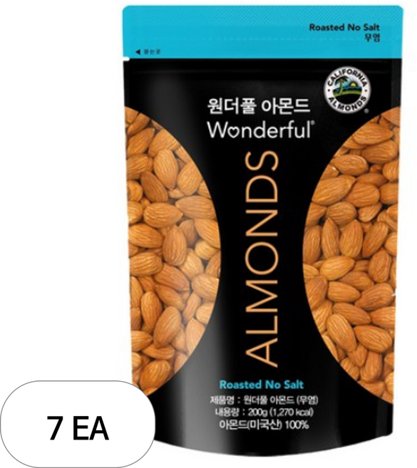 파라마운트팜스 원더풀 아몬드, 200g, 7개