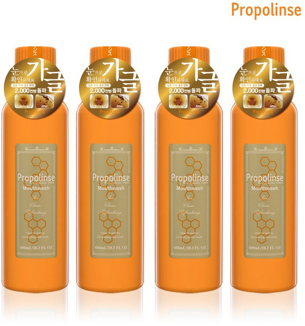 프로폴린스 피에라스프로 구강청결제, 600ml, 4개