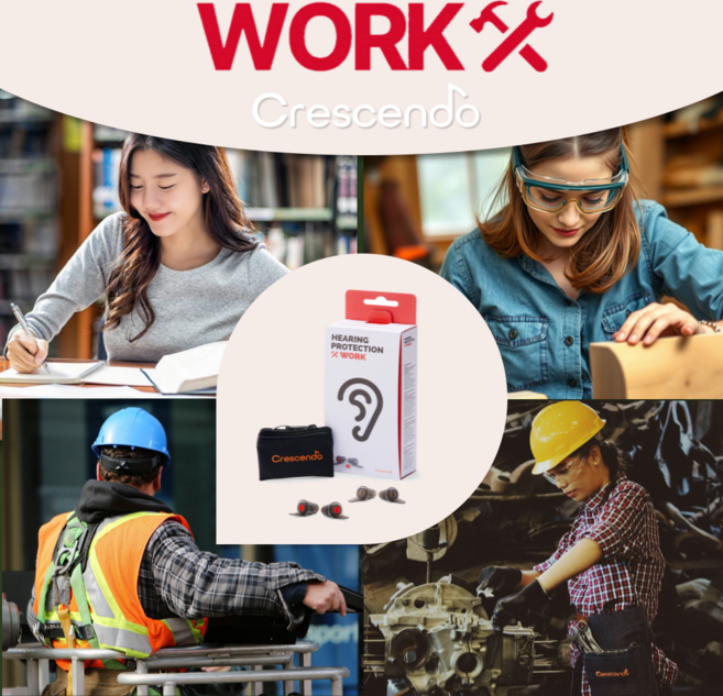 크레센도 이어플러그 워크 소음방지귀마개 청력보호 공부 수능 시험 산업 안전, 1개, 1쌍