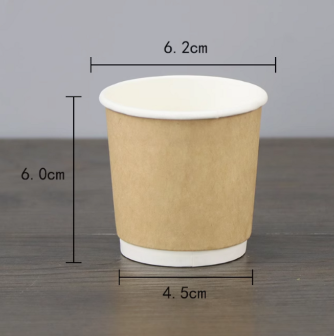 에스프레소 테이크아웃 4온스 종이 컵 카페 일회용 잔 브라운 100개, 5. 체크 골판지 100개
