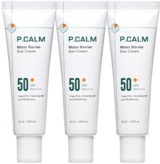 피캄 워터베리어 수분진정 선크림 SPF50+ PA++++, 50ml, 3개