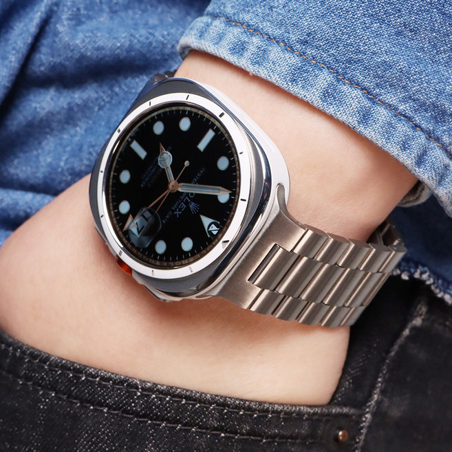 그레너 갤럭시워치 7 6 5 4 메탈 스트랩 버튼 호환 날개형, 실버, 1개