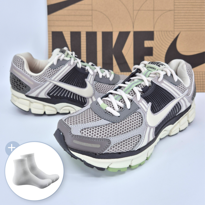 나이키 줌 보메로 5 남성 여성 신발 운동화 런닝화 메탈릭실버 블랙+ BRANX 양말