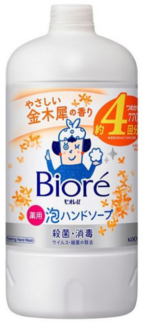 Biore 蜜妮 泡沫洗手乳 金木犀香 補充包, 1個, 770ml