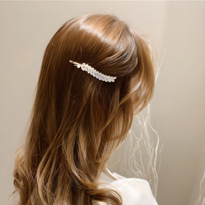 아즈블리 큐빅 진주 포인트 헤어핀