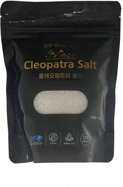 굵은소금(암염) 클레오파트라 솔트 C55 골드 파우치 350g, 1개