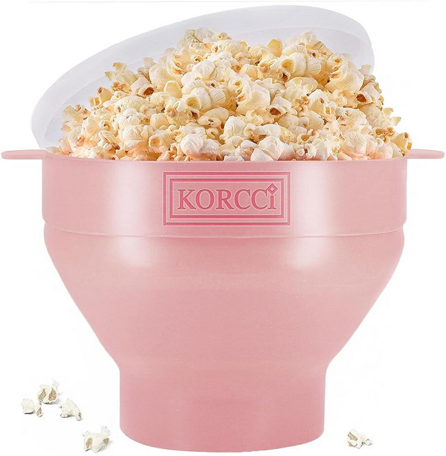 오리지널 Korcci 전자레인지 사용 가능한 실리콘 팝콘 팝퍼 접이식 메이커 볼 오일 필요 없음 전자레인지에 사용 식기세척기 가능 (블루)_156827, 2.3*9.3