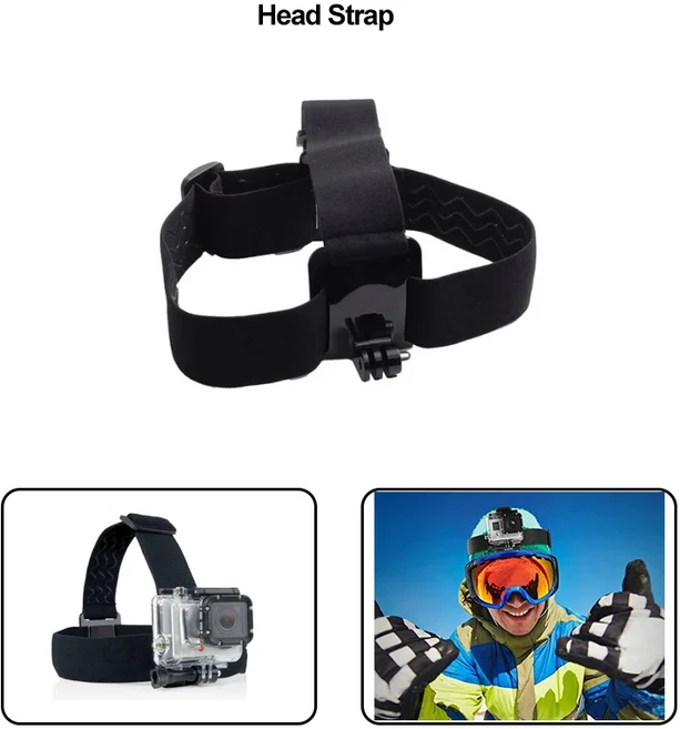 호환고프로 히어로 13 12 11 10 9 8 7 6 5 4 3 SJCAM SJ4000 인스타360 아카소 DJI 오즈모 액션 카메라 액, 09 Head Strap