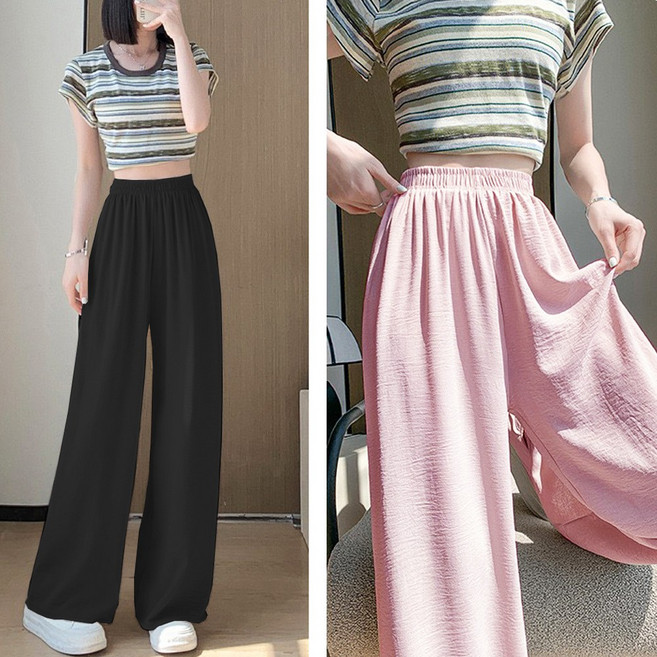 인디오 1+1 여성용 체형커버 밴딩 쿨링 냉감 소재 쿨하게 떨어지는 라이트핏 살랑살랑 와이드팬츠 NCH2000