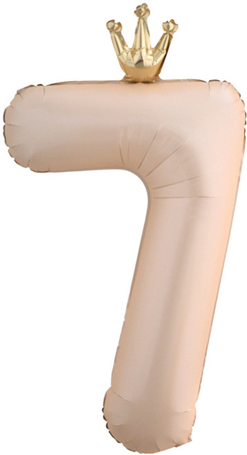 해피제이니 왕관 초대형 숫자 은박 풍선 대형(공기주입 스트로우 동봉), 1개, 크림왕관7
