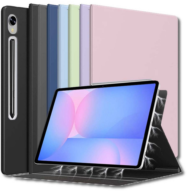 갤럭시탭 S10 FE 폴리오 S펜슬 수납 케이스 북커버 마그네틱 아이친구, 블랙